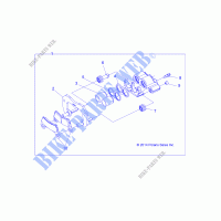 REAR BRAKE CALIPER   Z17VBE87N2 (49RGRCALIPERRR15RZR900) for Polaris 	RZR 900 60 INCH MD 2017      