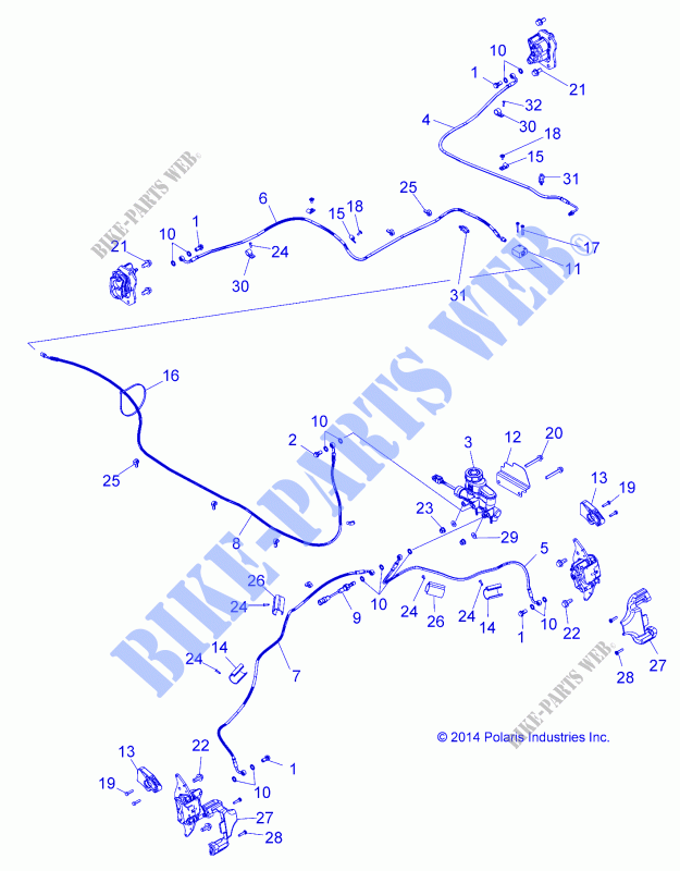 BRAKE LINES AND MASTER CYLINDER   Z16VBE87FR/NR/JR (49RGRBRAKELINES15Z90060) for Polaris RZR 900 60 INCH EPS EU 2016      