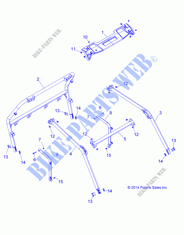 CHASSIS, CAB   Z16VBE87FR/NR/JR (49RGRCAB15RZR900) for Polaris RZR 900 60 INCH EPS EU 2016      