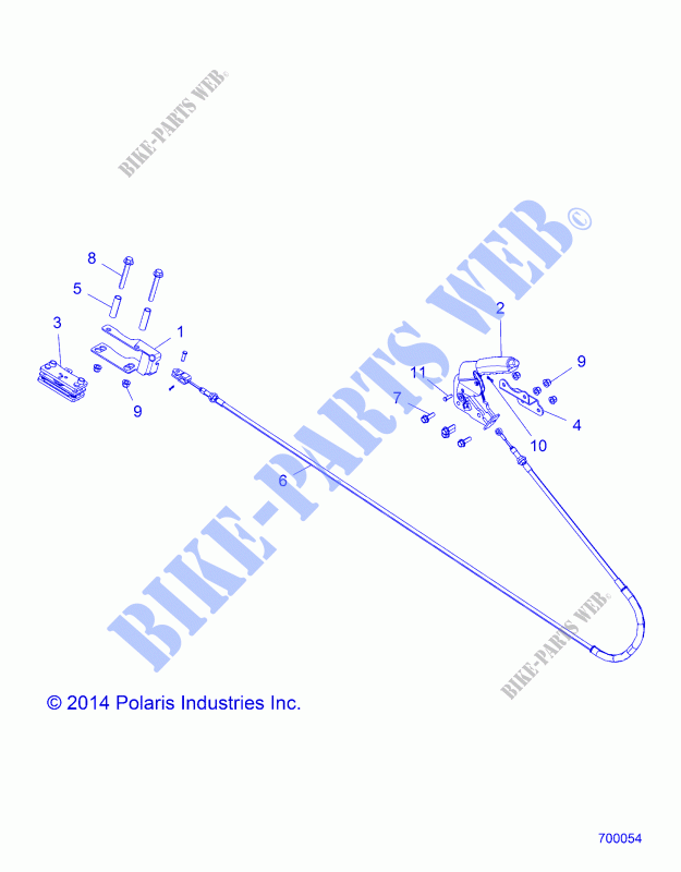 PARKING BRAKE BRAKE   Z16VBE87FR/JR (700054I) for Polaris RZR 900 60 INCH EPS EU 2016      