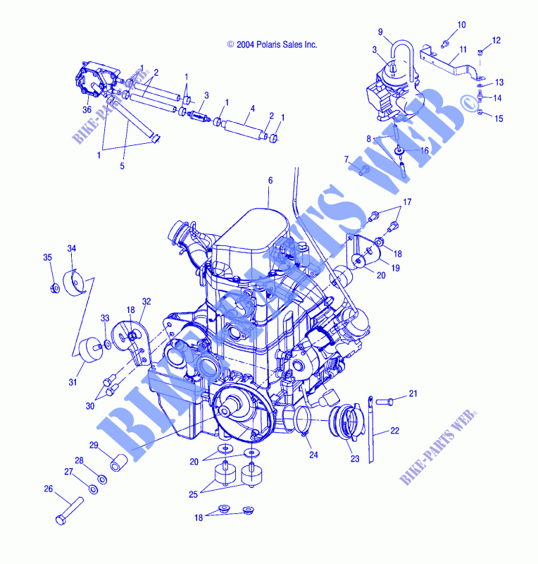 ENGINE MOUNTING   A05MH68AP (4999609960B03) for Polaris SPORTSMAN MV7 2005