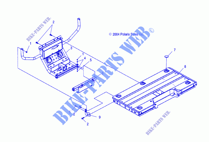 REAR RACK MOUNTING   A05MH68AP (4999609960A06) for Polaris SPORTSMAN MV7 2005