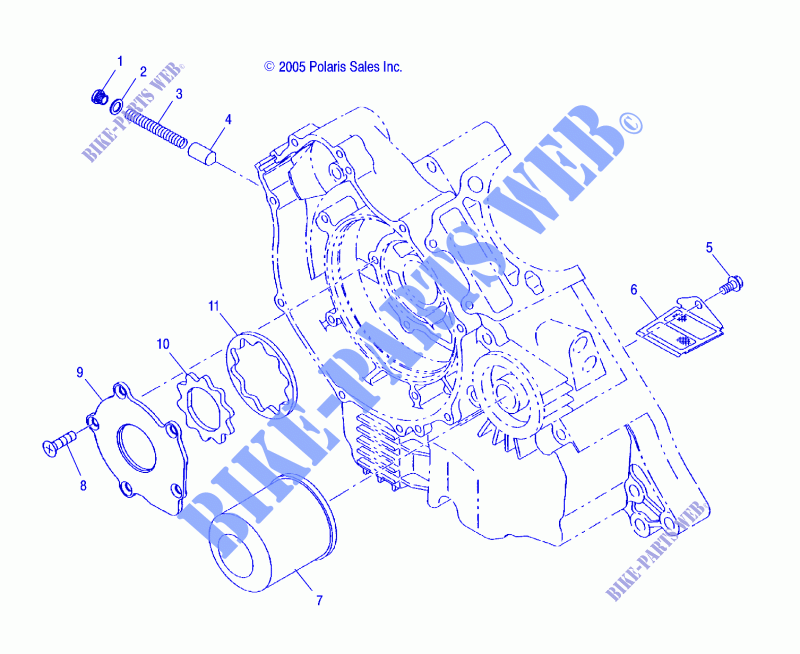 OIL PUMP AND OIL FILTER   A05CA32EA (4999201699920169D05) for Polaris TRAIL BOSS 330 QUADRICYCLE 2005