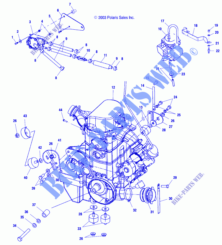 ENGINE MOUNTING   A04CH68AC/AF/AH/AJ/AT/AV (4986128612A13) for Polaris SPORTSMAN 700 2004