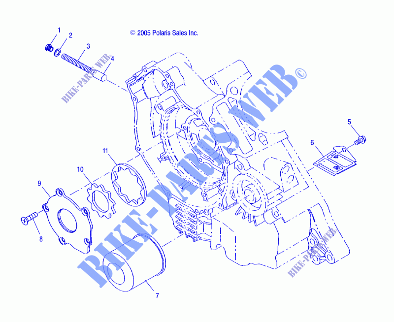OIL PUMP AND OIL FILTER   A04JD32AA (4999201699920169D05) for Polaris ATP 330 4X4 2004