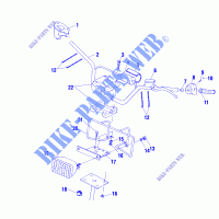 HANDLEBAR   HEADLIGHT   A02BG50AA/AC (4970027002B06) for Polaris SCRAMBLER 500 4X4 FREEDOM 2002