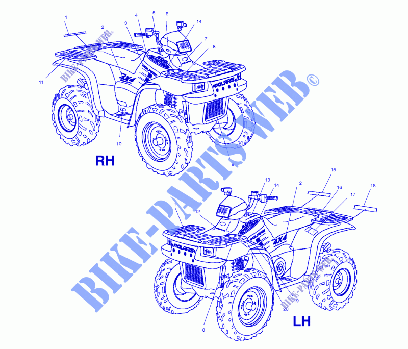 DECALS   A02CH42AA (4968536853A08) for Polaris SPORTSMAN 400 2002