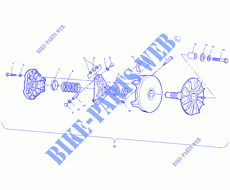 DRIVE CLUTCH   A02BA25CA/CB/CD (4969896989B09) for Polaris TRAIL BLAZER 2002
