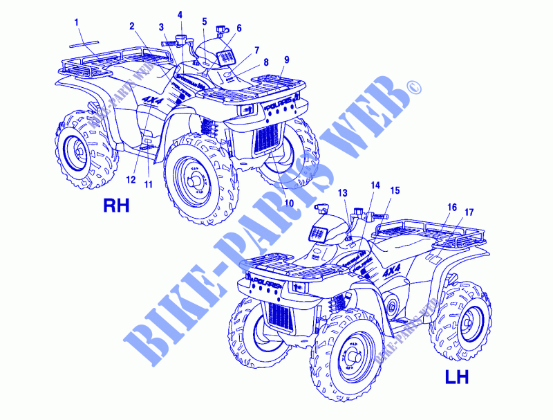DECALS   A01CH50AA (4964466446A009) for Polaris SPORTSMAN 500 HO 2001
