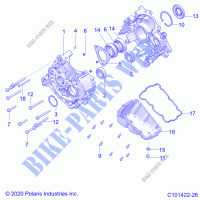 ENGINE, CRANKCASE   A21SEE50A1/A5/CA1/CA5 (C101422 26) for Polaris SPORTSMAN 450 HO EPS 2021