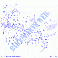 ENGINE, EXHAUST   A21SEE50A1/A5/CA1/CA5 (C0211233 1) for Polaris SPORTSMAN 450 HO EPS 2021