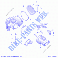 ENGINE, THROTTLE BODY AND FUEL RAIL   A21SEE50A1/A5/CA1/CA5 (C0211232 3) for Polaris SPORTSMAN 450 HO EPS 2021
