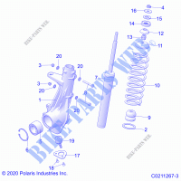 SUSPENSION, FRONT STRUT   A21SEE50A1/A5/CA1/CA5 (C0211267 3) for Polaris SPORTSMAN 450 HO EPS 2021