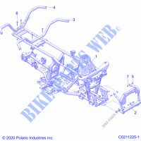 CHASSIS, FRAME   A21SEA50A1/A5/CA1/CA5 (C0211225 1) for Polaris SPORTSMAN 450 HO 2021