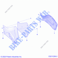 SIDE PANELSS   A21SEA50A1/A5/CA1/CA5 (C0211236 3) for Polaris SPORTSMAN 450 HO 2021