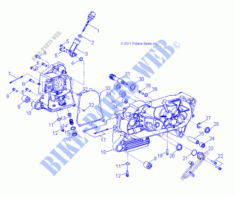 ENGINE, CRANKCASE   A21YAF11B5/N5 (49ATVCRANKCASE12SP90) for Polaris SPORTSMAN 110 2021