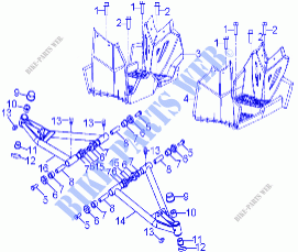 CHASSIS, A ARM AND FOOTREST   A21YAK11B6/B7/N6/N7 (A00049) for Polaris OUTLAW 110 2021
