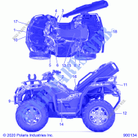 BODY, DECALSS   A21SXD95A9/CA9 (900134) for Polaris SPORTSMAN XP 1000 HUNTER EDITION 2021