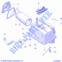 ENGINE, AIR INLET   A21SXD95A9/CA9 (C102320) for Polaris SPORTSMAN XP 1000 HUNTER EDITION 2021