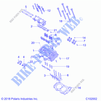ENGINE, CYLINDER HEAD, CAM AND VALVES   A21SXD95A9/CA9 (C102002) for Polaris SPORTSMAN XP 1000 HUNTER EDITION 2021