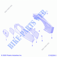 BODY, CLOSE OFF PANEL and ACCESS PANEL   A21S6E57A1/3A1 (C102236 3) for Polaris SPORTSMAN 570 6X6 2021