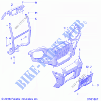 BODY, FRONT BUMPER AND MOUNTING   A21S6E57A1/3A1 (C101867) for Polaris SPORTSMAN 570 6X6 2021