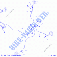 BRAKES, BRAKE LINES, FRONT   A21S6E57A1/3A1 (C102357 1) for Polaris SPORTSMAN 570 6X6 2021