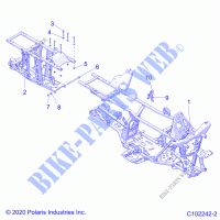 CHASSIS, FRAME   A21S6E57A1/3A1 (C102242 2) for Polaris SPORTSMAN 570 6X6 2021