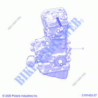 ENGINE, LONG BLOCK   A21S6E57A1/3A1 (C101422 27) for Polaris SPORTSMAN 570 6X6 2021