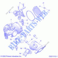 ENGINE, THROTTLE BODY AND FUEL RAIL   A21S6E57A1/3A1 (C0211232 1) for Polaris SPORTSMAN 570 6X6 2021