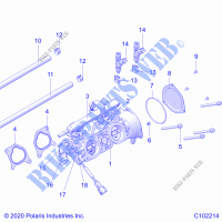ENGINE, THROTTLE BODY   A21SXM95AG/CAG (C102214) for Polaris SPORTSMAN XP 1000 HIGH LIFTER 2021