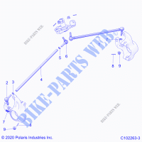 STEERING, STEERING TIE RODS.   A21SXM95AG/CAG (C102263 3) for Polaris SPORTSMAN XP 1000 HIGH LIFTER 2021