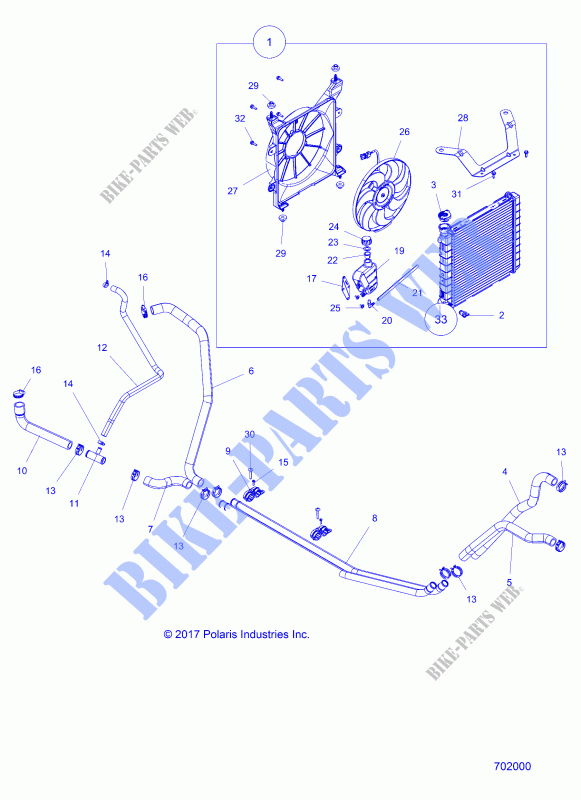 ENGINE, COOLING SYSTEM   R21RM250A1 (702000) for Polaris RANGER 500 2WD 2021