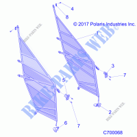 BODY, SIDE NETS   R21TAA99A1/A7/B1/B7 (C700068) for Polaris RANGER 1000 FULL SIZE 2021