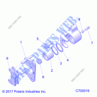 BRAKES, REAR CALIPER   R21TAA99A1/A7/B1/B7 (C700016) for Polaris RANGER 1000 FULL SIZE 2021