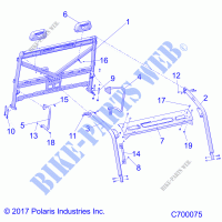CHASSIS, CAB FRAME   R21TAA99A1/A7/B1/B7 (C700075) for Polaris RANGER 1000 FULL SIZE 2021