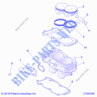 ENGINE, CYLINDER AND PISTON   R21TAA99A1/A7/B1/B7 (C700349) for Polaris RANGER 1000 FULL SIZE 2021