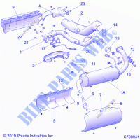 ENGINE, EXHAUST SYSTEM   R21TAA99A1/A7/B1/B7 (C700941) for Polaris RANGER 1000 FULL SIZE 2021
