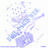 ENGINE, THROTTLE BODY AND VALVE COVER   R21TAA99A1/A7/B1/B7 (C700605) for Polaris RANGER 1000 FULL SIZE 2021