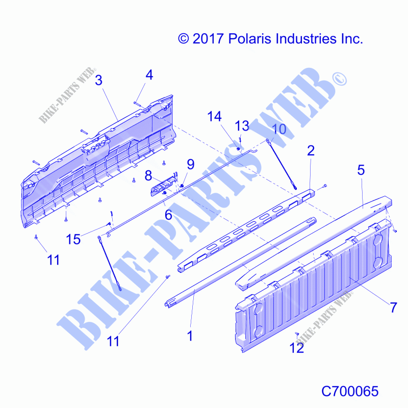 BODY, BOX, TAILGATE   R21TAU99AP/AG/BP/BG (C700065) for Polaris RANGER 1000 FULL SIZE WINTER 2021