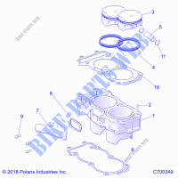 ENGINE, CYLINDER AND PISTON   R21T6A99A1/B1 (C700045) for Polaris RANGER CREW 1000 2021