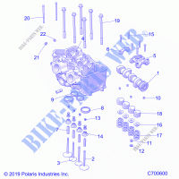 ENGINE, CYLINDER HEAD AND VALVES   R21T6A99A1/B1 (C700600) for Polaris RANGER CREW 1000 2021