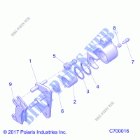 BRAKES, REAR CALIPER   R21RRE99A9/AC/AP/AW/B9/BC/BP/BW (C700016) for Polaris RANGER XP 1000 PREMIUM 2021