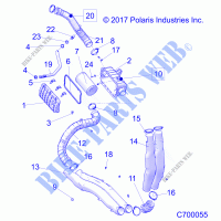ENGINE, AIR INLET SYSTEM   R21RRE99A9/AC/AP/AW/B9/BC/BP/BW (C700055) for Polaris RANGER XP 1000 PREMIUM 2021