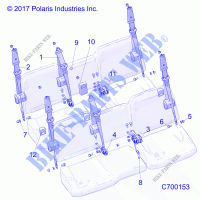 BODY, SEAT BELT MOUNTING   R21RSE99A9/AC/AP/AW/B9/BC/BP/BW (C700153) for Polaris RANGER CREW XP 1000 2021