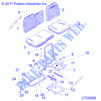 BODY, SEAT ASM. AND SLIDER   R21RSK99A9/AP/AW/B9/BP/BW (C700069) for Polaris RANGER CREW XP 1000 RC EDITION 2021