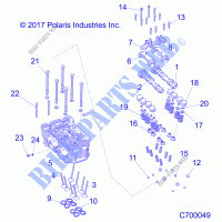 ENGINE, CYLINDER HEAD AND VALVES   R21RSK99A9/AP/AW/B9/BP/BW (C700049) for Polaris RANGER CREW XP 1000 RC EDITION 2021