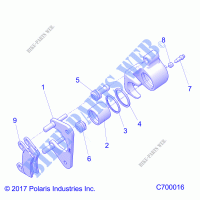 BRAKES, REAR CALIPER   R21RRU99A9/AC/AP/AW/B9/BC/BP/BW (C700016) for Polaris RANGER XP 1000 NORTHSTAR PREMIUM 2021