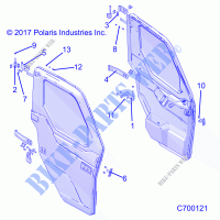 DOORS, FULL, MOUNTING   R21RRU99A9/AC/AP/AW/B9/BC/BP/BW (C700121) for Polaris RANGER XP 1000 NORTHSTAR PREMIUM 2021