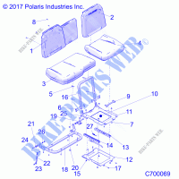 BODY, SEAT ASM. AND SLIDER   R21RRY99A9/AC/AP/AW/B9/BC/BP/BW (C700069) for Polaris RANGER XP 1000 NORTHSTAR ULTIMATE 2021
